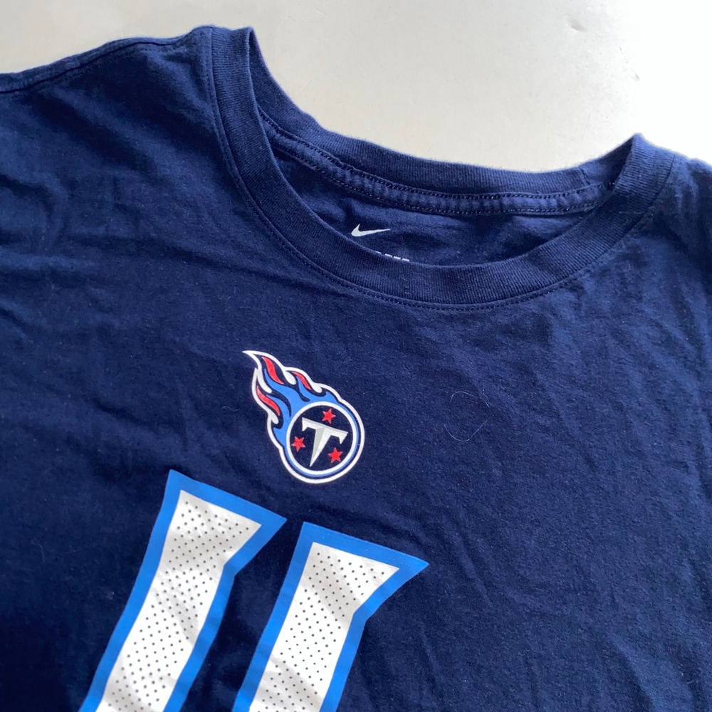 Nike Tennessee Titans AJ Brown 11 Navy Blue T-Shirt Mens XXL